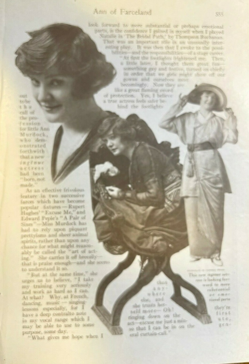 1914 Actress Ann Murdock illustrated