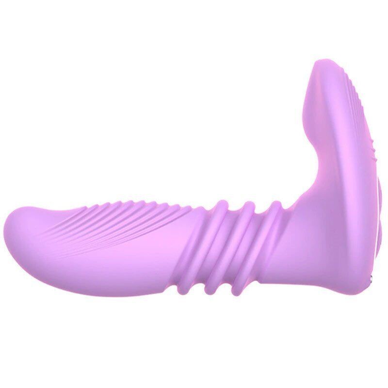 Wearable Remote Control Vibrating Thrusting Stroking Clit G-spot Vibrator Dildo