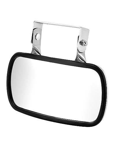 Stainless Steel Convex Mirror, Over Door Rectangular U-Bracket Rearview