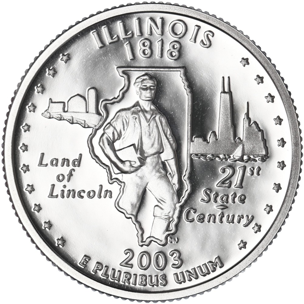 2003 S State Quarter Illinois Gem DCam Proof CN-Clad