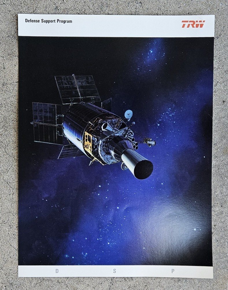 VINTAGE 1990 NORAD TRW DEFENSE SUPPORT PROGRAM SATELLITE  POSTER