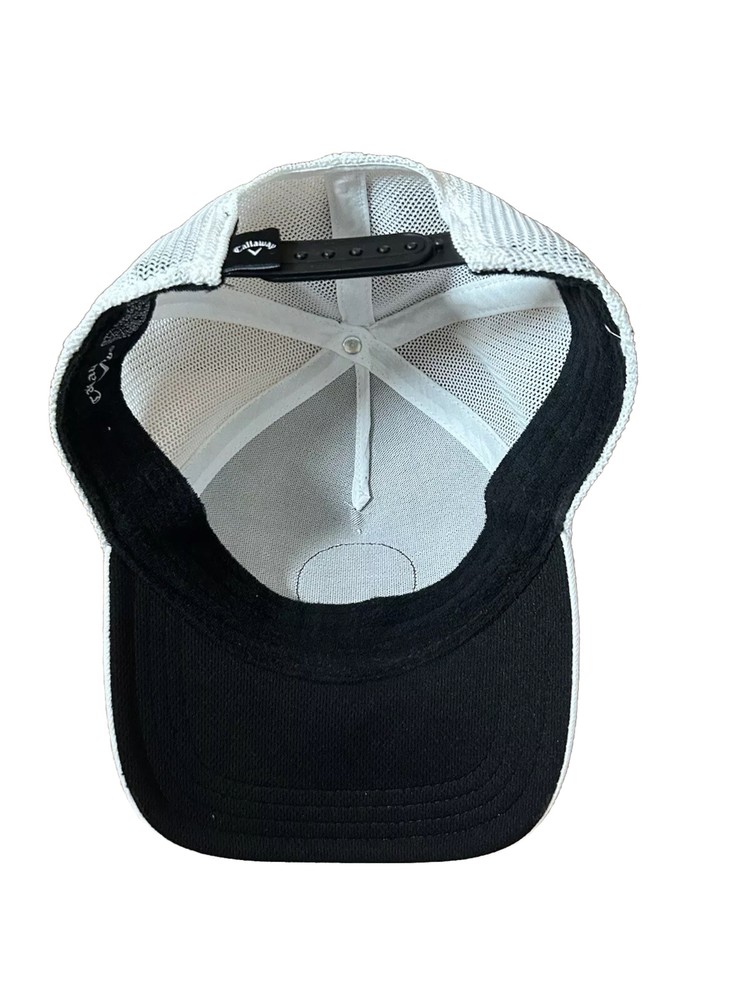 Callaway Golf Hat Cap Strap Back Designed In Carlsbad, CA Trucker Mesh White