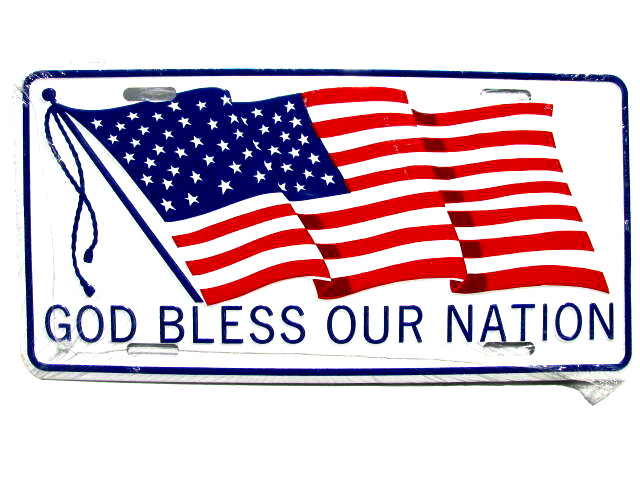 License Plate, God Bless Our Nation-NEW