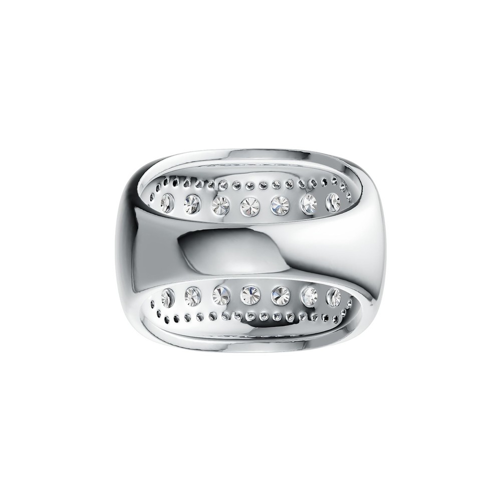 Sterling Silver Ring Multi-Row with White Topaz or Moissanite