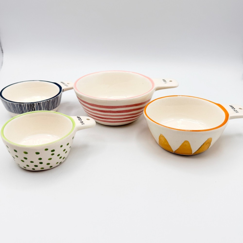 Rae Dunn Boutique Measuring Cups Unique Patterns New Open Box
