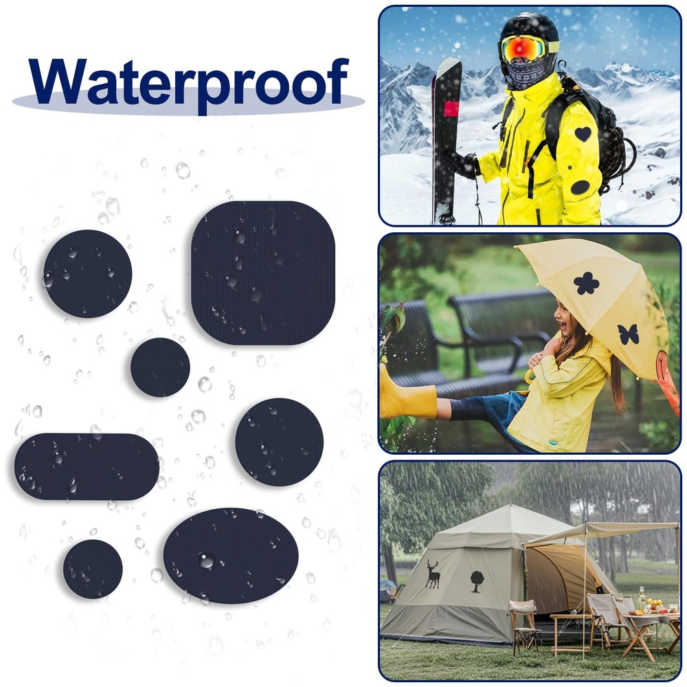 45PCS Down Jacket Repair Patch for Puffer Jackets Three Sizes, Pre-Cut-Navy