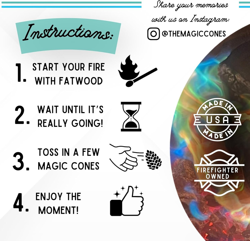 Magic Cones Weekend Bundle: 2 Pine Cones & Fatwood Firestarter Sticks