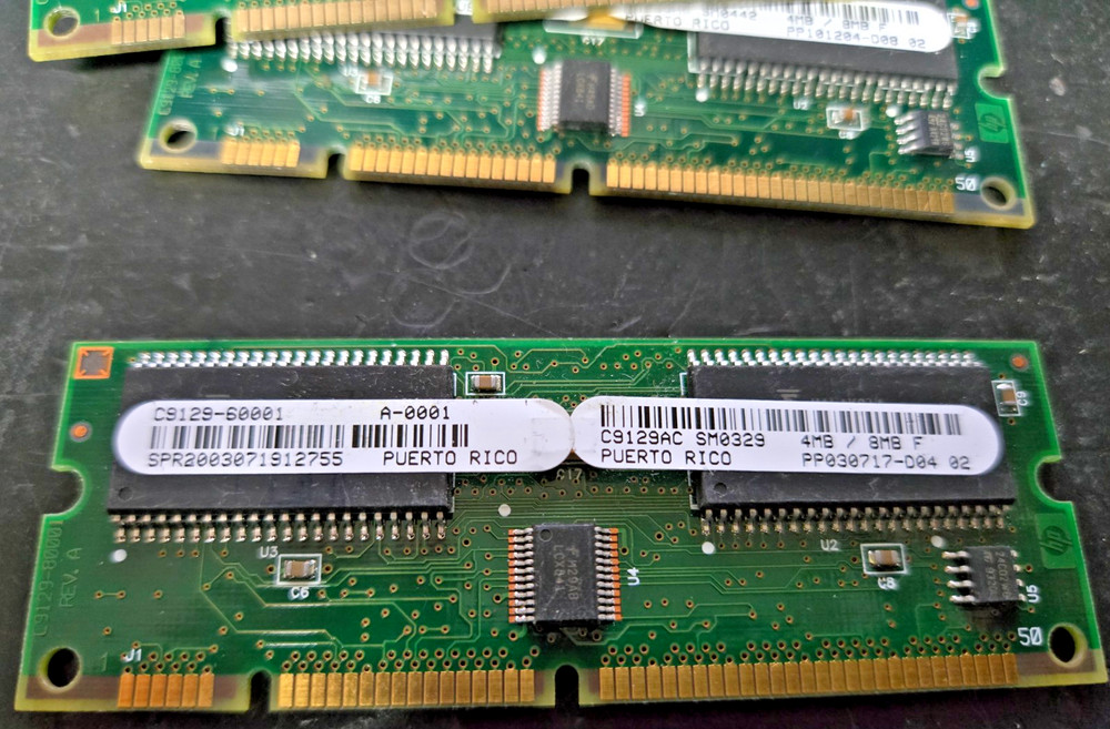 5 pcs HP Printer Memory C9129AC / C9129‑60001 4MB RAM +8MB Flash untested pulls