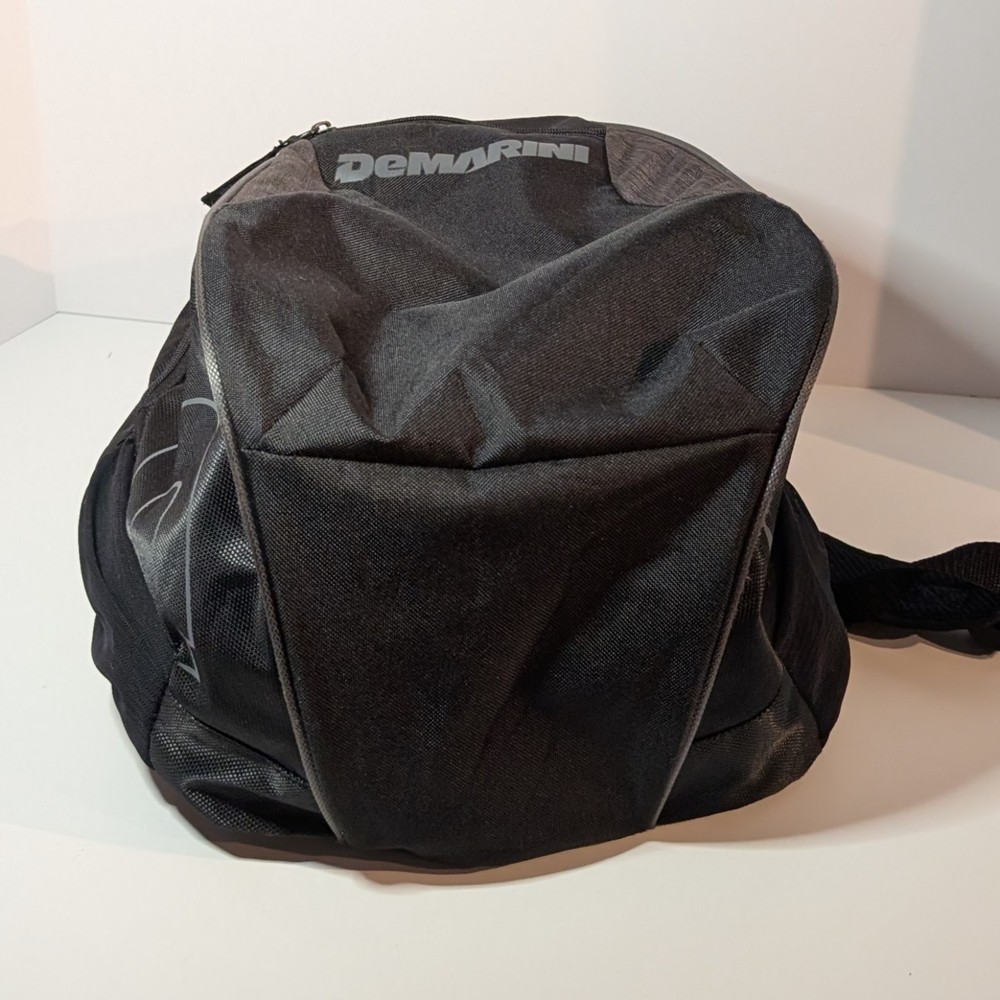 DeMarini Baseball Softball Backpack w Double Bat Pockets, Black, Practice Rugged