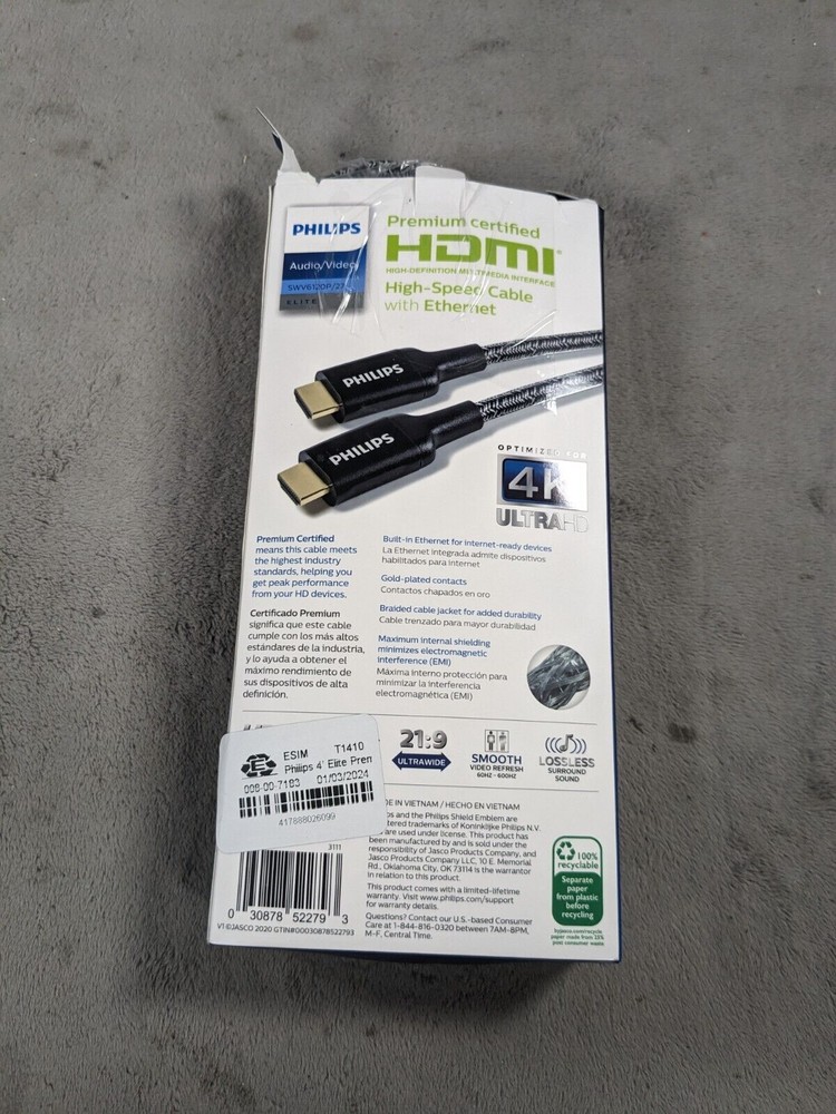 Philips 6ft Premium High Speed HDMI Elite Cable with Ethernet