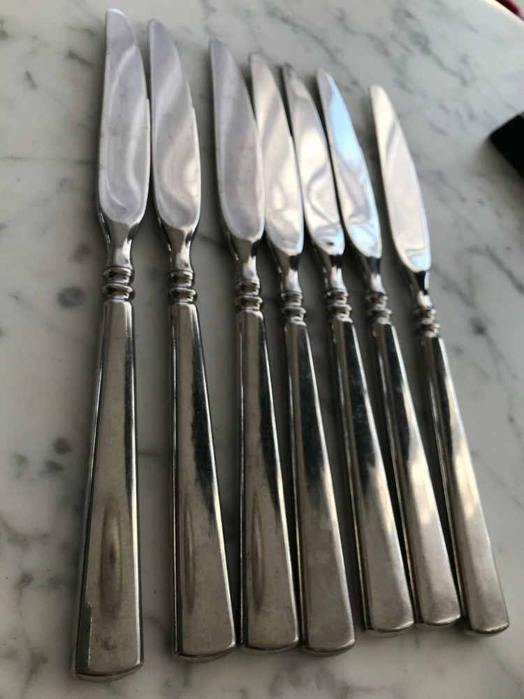 Oneida cube Stainless satin flatware - Motif - 7 knives dinner knife