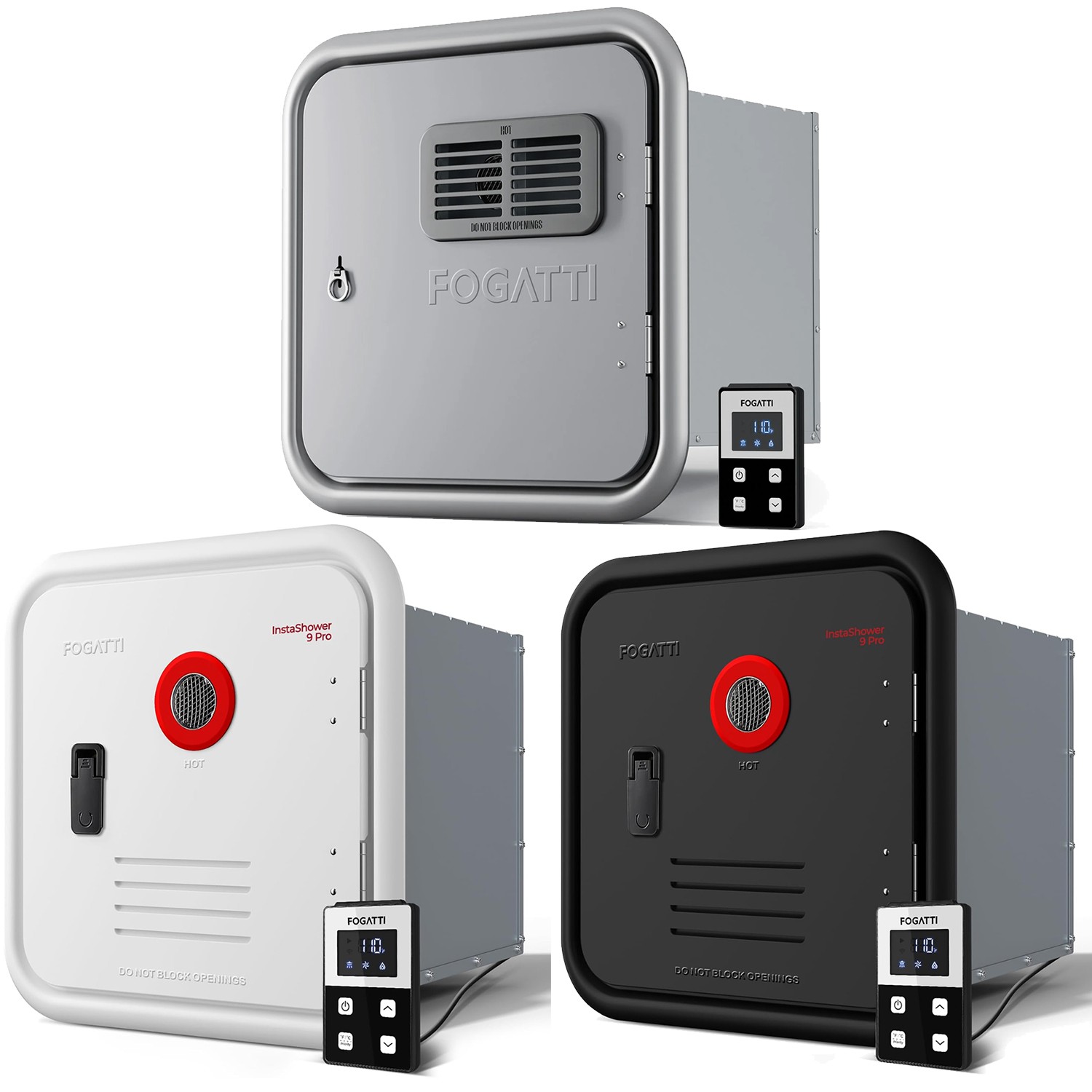 FOGATTI InstaShower 9 PRO RV Tankless Water Heater 66000BTU w/ Mixing Tank+ Door