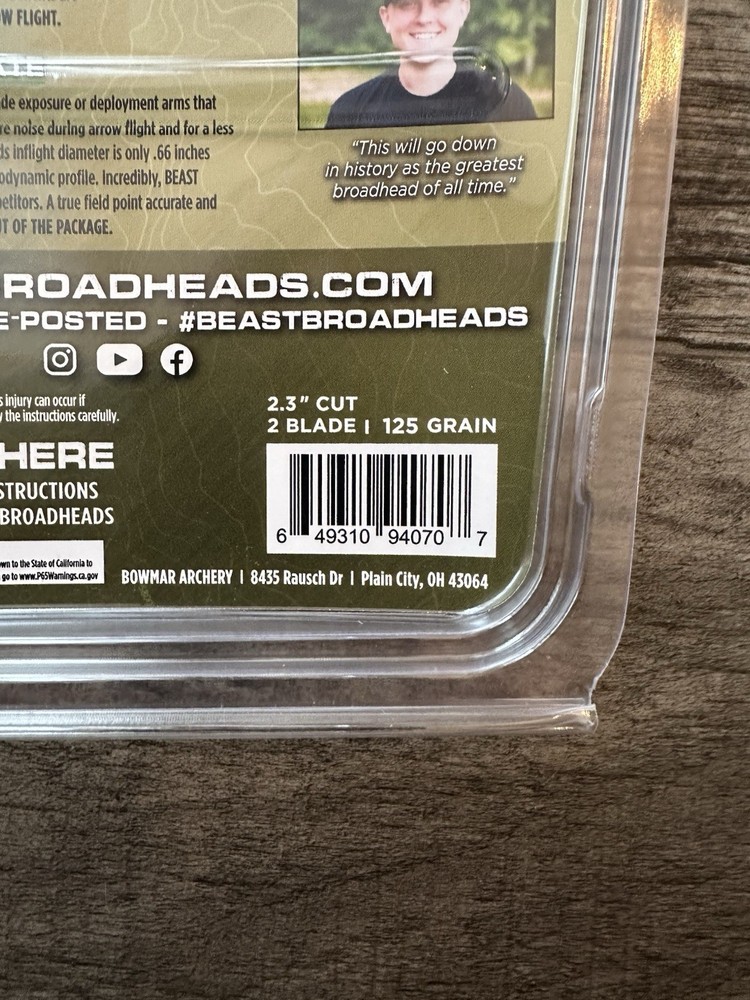 BEAST Titanium 125gr 2.3” Broadheads (3pk)