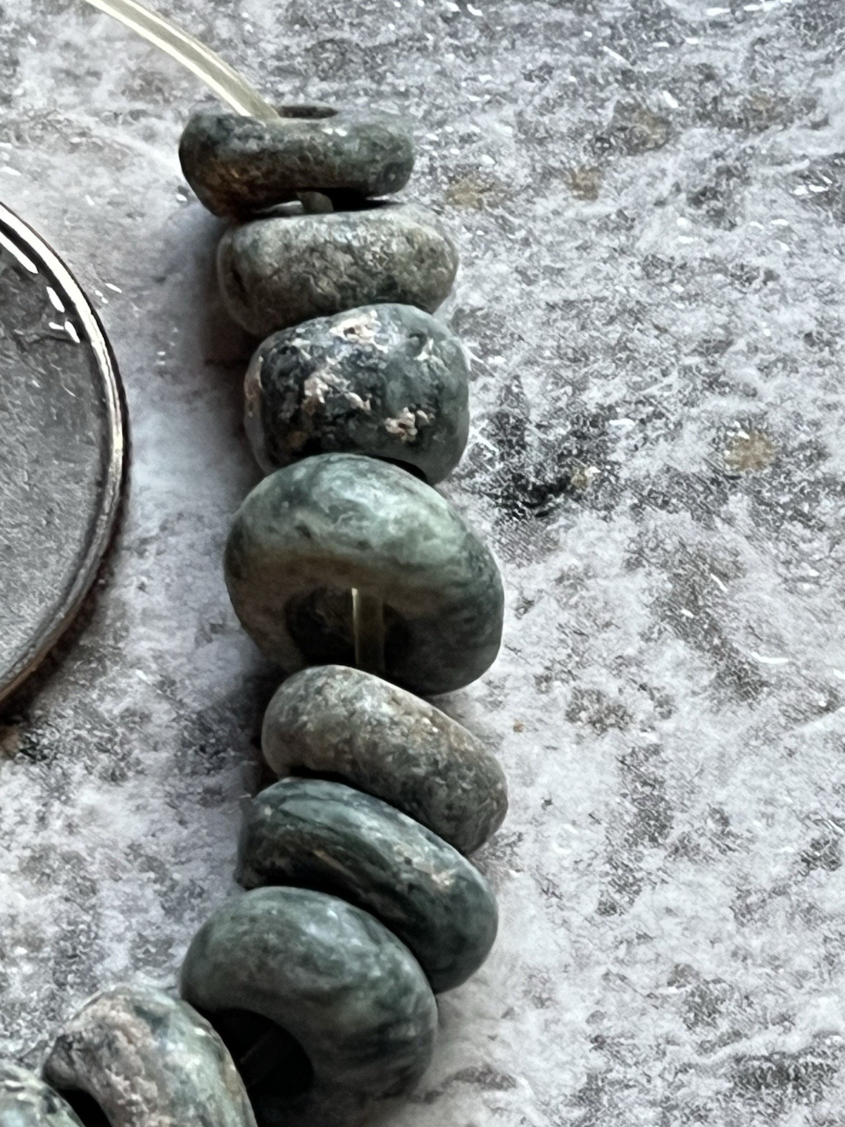 20 Jade Beads PreColumbian Ancient Artifacts Teotihuacan Mayan Free Shipping