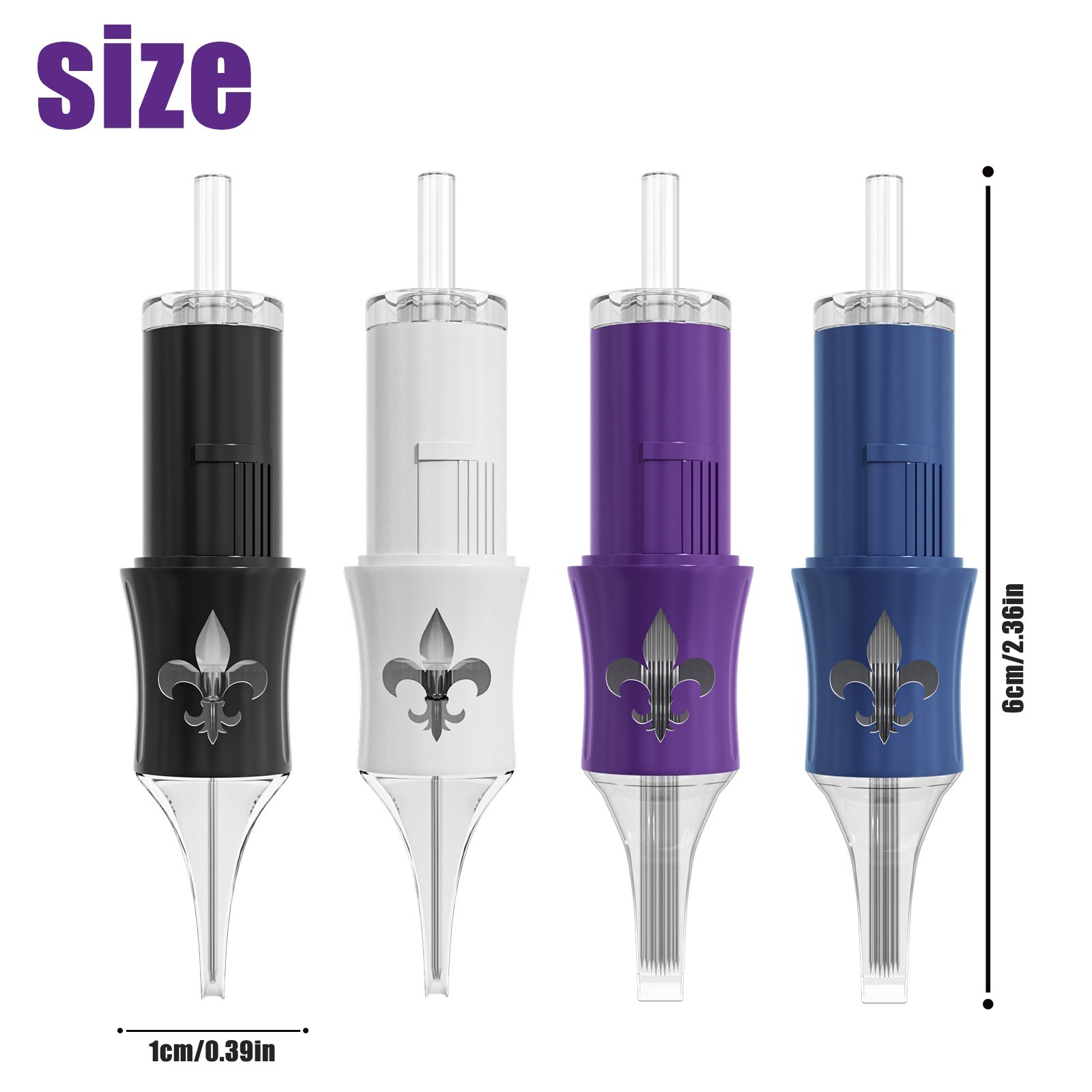 50Pcs Mixed Professional Sterile Tattoo Needle Cartridges Size RL RM RS M1