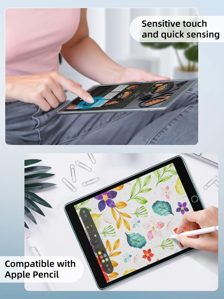 2 Pack Matte Screen Protector for iPad 9th 8th 7th Generation 10.2 Inch,9H Ha...