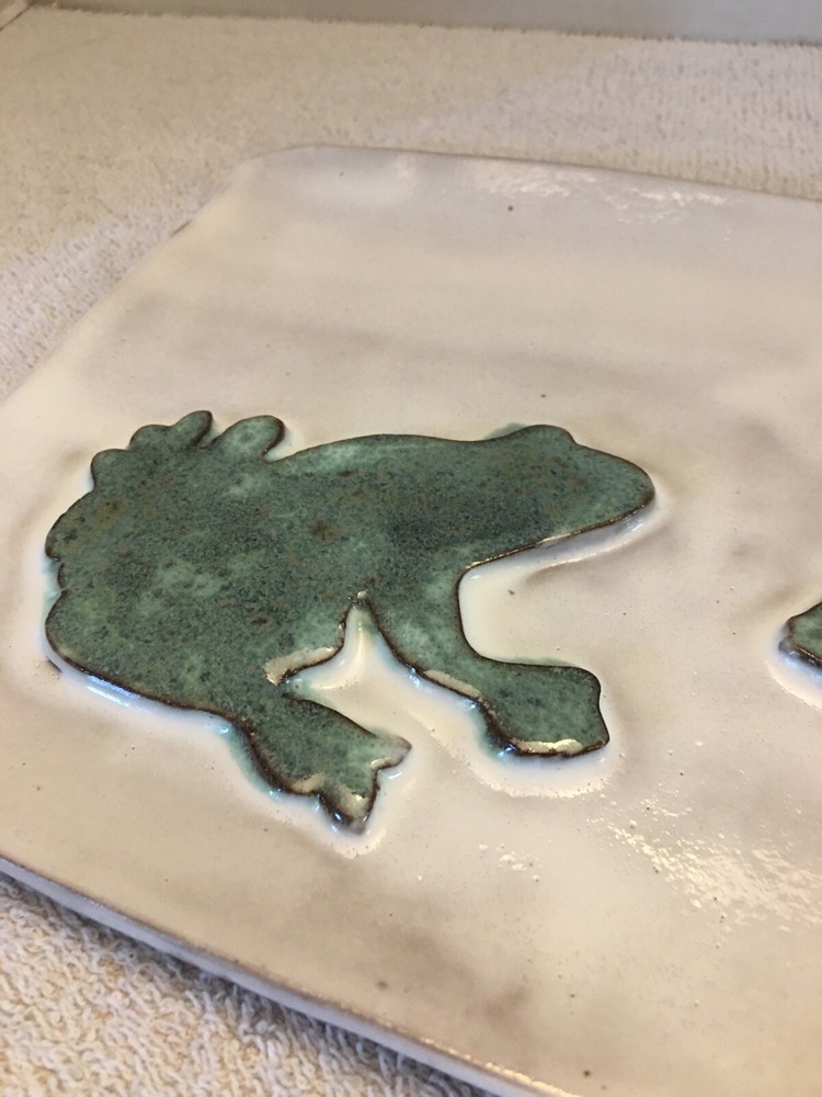 Frog Art Pottery Decor Piece Looks To Be Initialed & Dated 2014