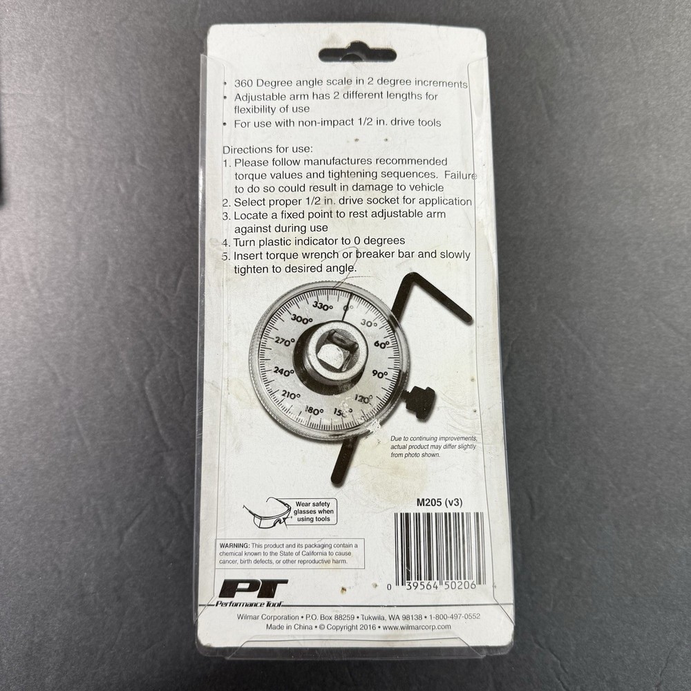 Performance Tool M205 Torque Angle Gauge 1/2” Drive