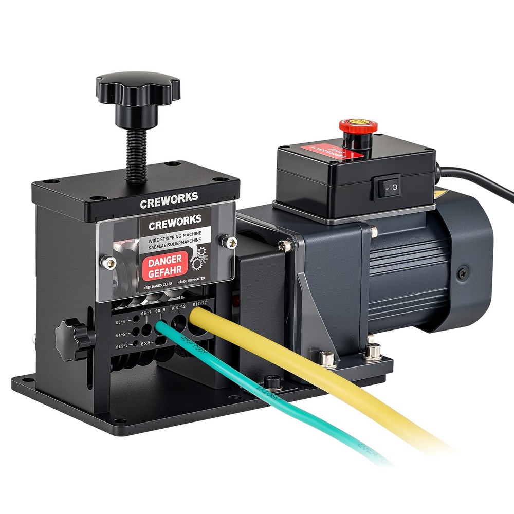 CREWORKS Automatic Wire Stripper Machine, 8 Channel Electric Black