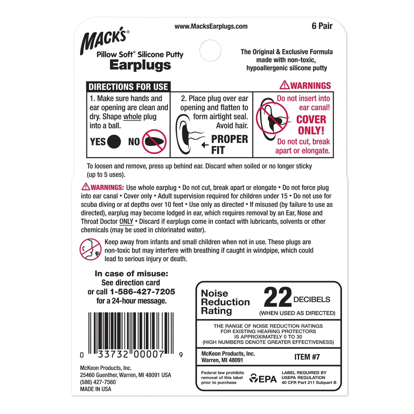 Mack'S Pillow Soft Silicone Earplugs - 6 Pair, Value Pack – the Original Moldab