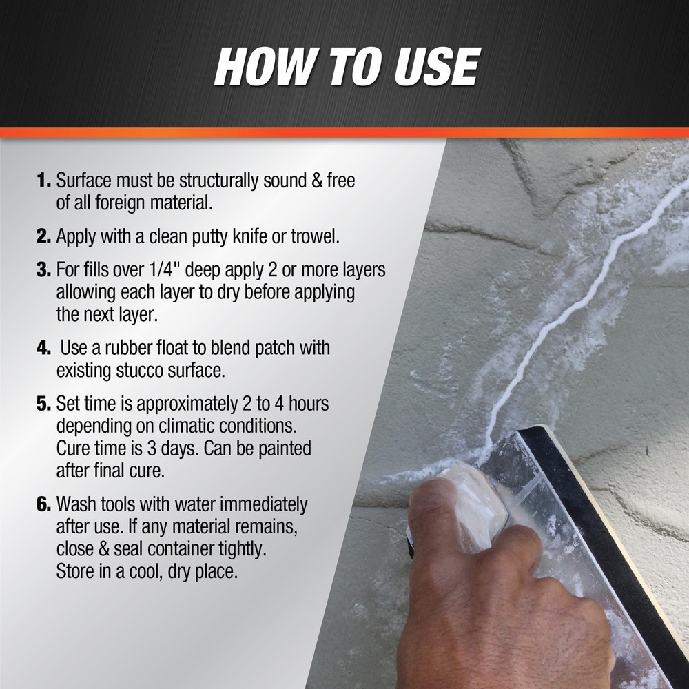 Dap 10504 All-Purpose Ready-to-Use Stucco Patch, 1-Quart 1 Quart, White