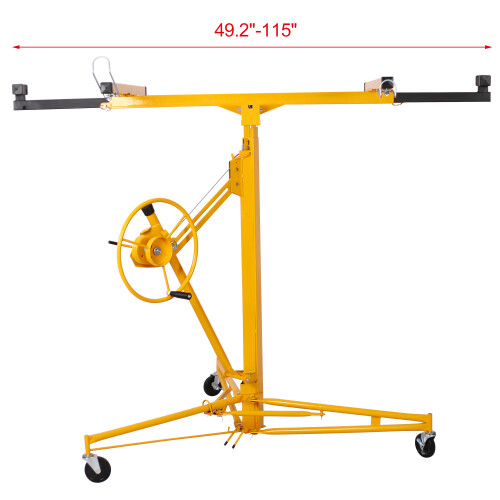 16Ft Drywall Rolling Lifter Panel Hoist Jack Caster Construction Lockable Wheels
