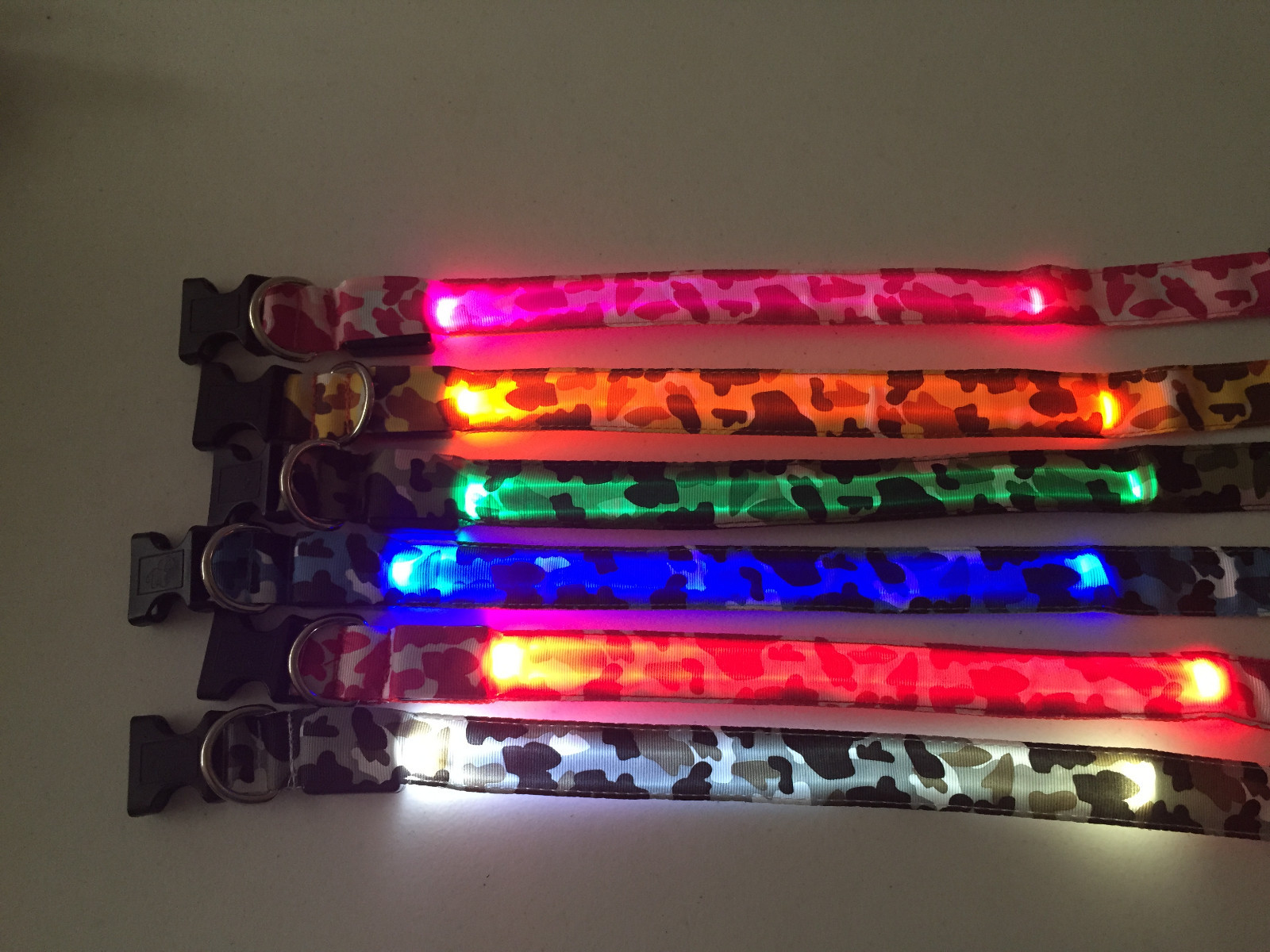 RECHARGEABLE LED PET GLOW COLLAR dog cat safety neck harness flash light USB