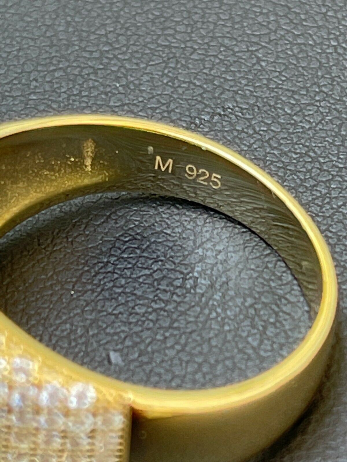 Real 14k Gold Plated Men Hip Hop Iced 1.8ct Moissanite Ring Passes Tester