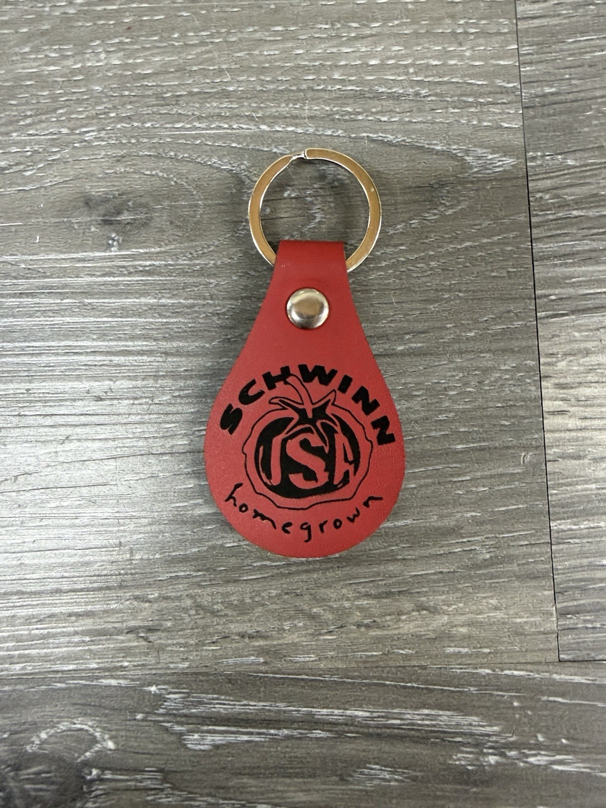 Schwinn Homegrown Keychain Vinyl Leather Red Bike