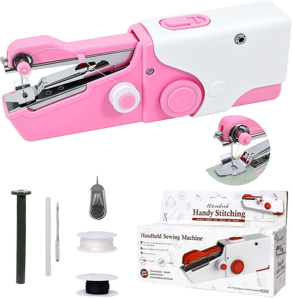 Mini Handheld Sewing Machine, Portable Electric Sewing Machine for Quick Fabric