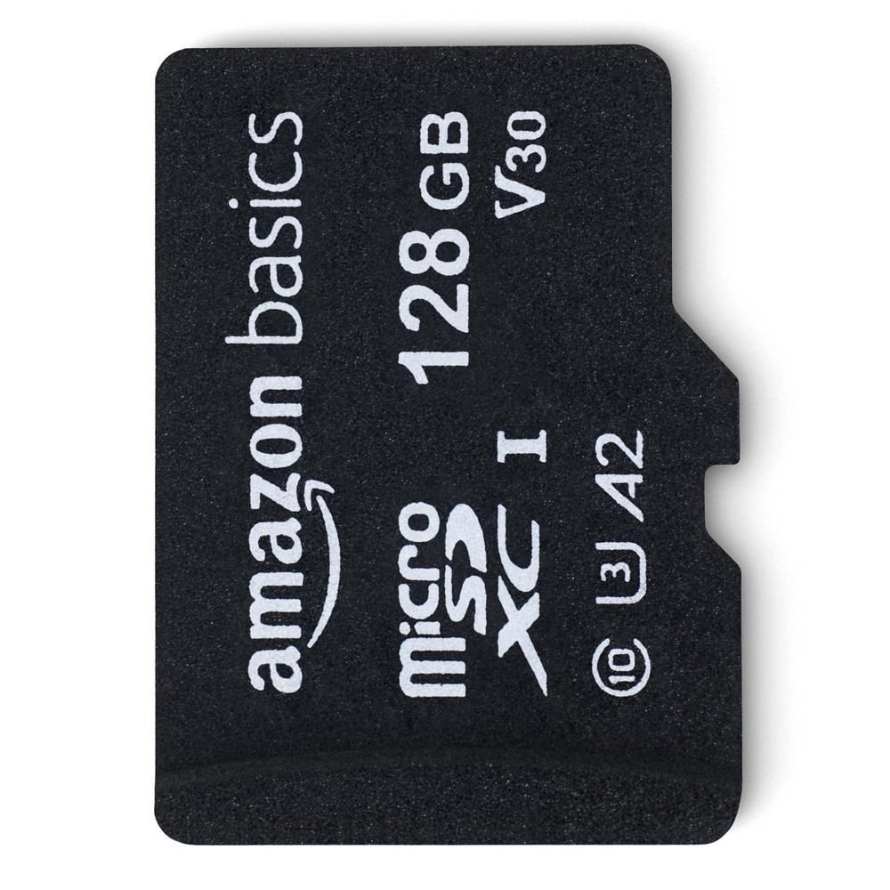 Amazon Basics microSDXC Memory Card with Full Size Adapter, A2, 128 GB, Black