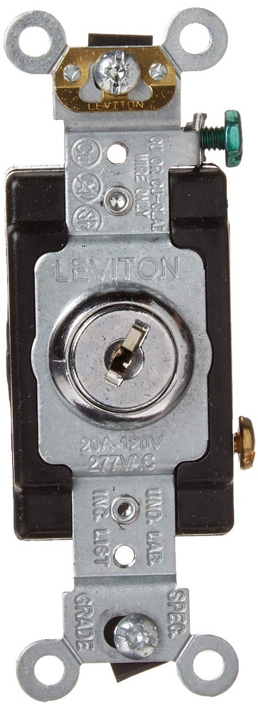 20 Amp, 120/277 Volt, Key Locking, Single-Pole, AC Quiet Switch, Extra Heavy ...