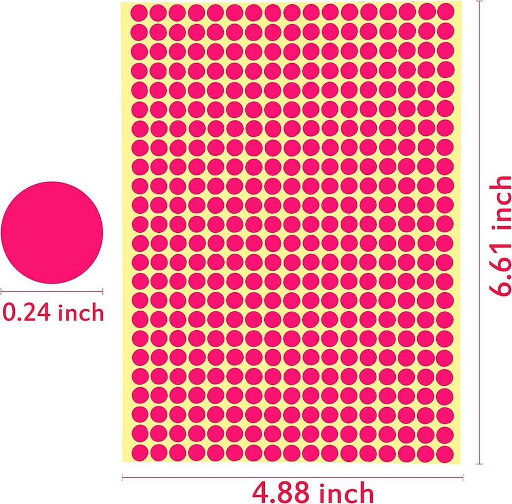 6528 PCS Small Dot Stickers round Color Coding Labels Circle Dot Stickers Label