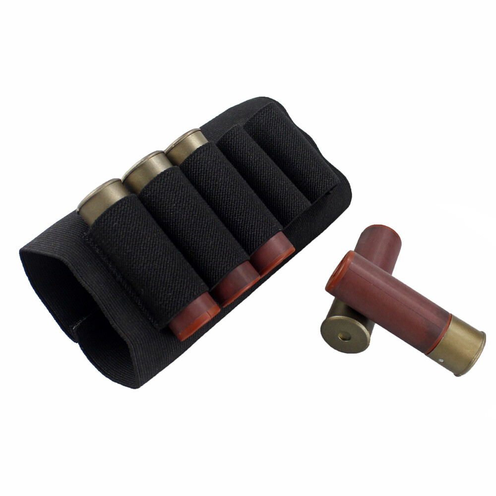 5 Rounds Shotgun Buttstock Shell Holder Ammo Tactical Holster for 12 or 20 Gauge