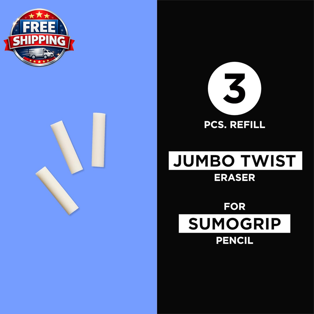 Sumogrip Mechanical Pencil Eraser Refills - 3 Pack, White