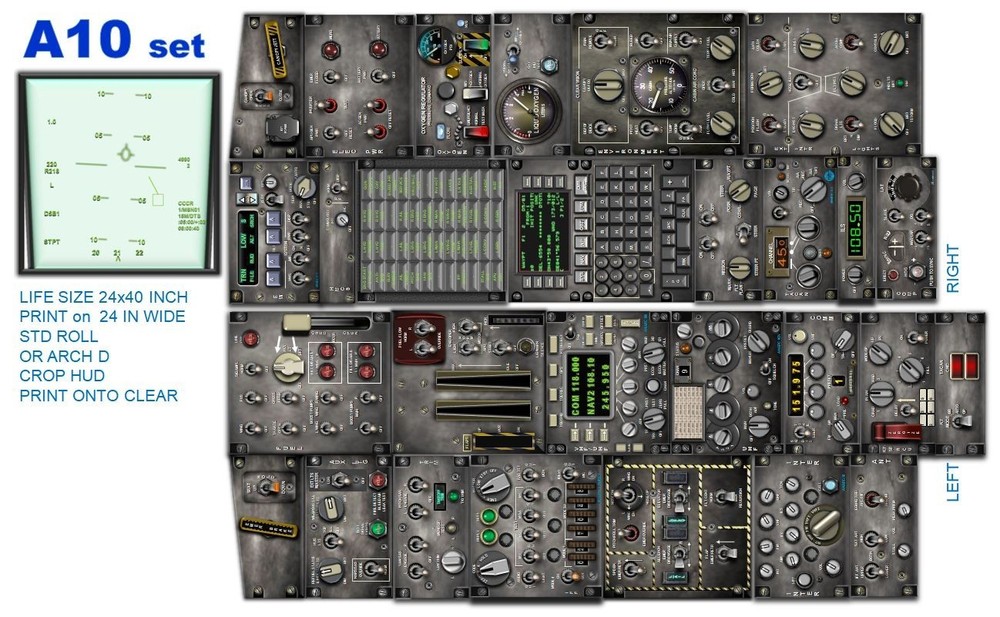 A10 WARTHOG COCKPIT instrument panel CDkit