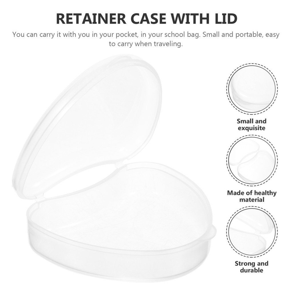 2 Pcs Convenient Denture Box Portable Container Lightweight Case