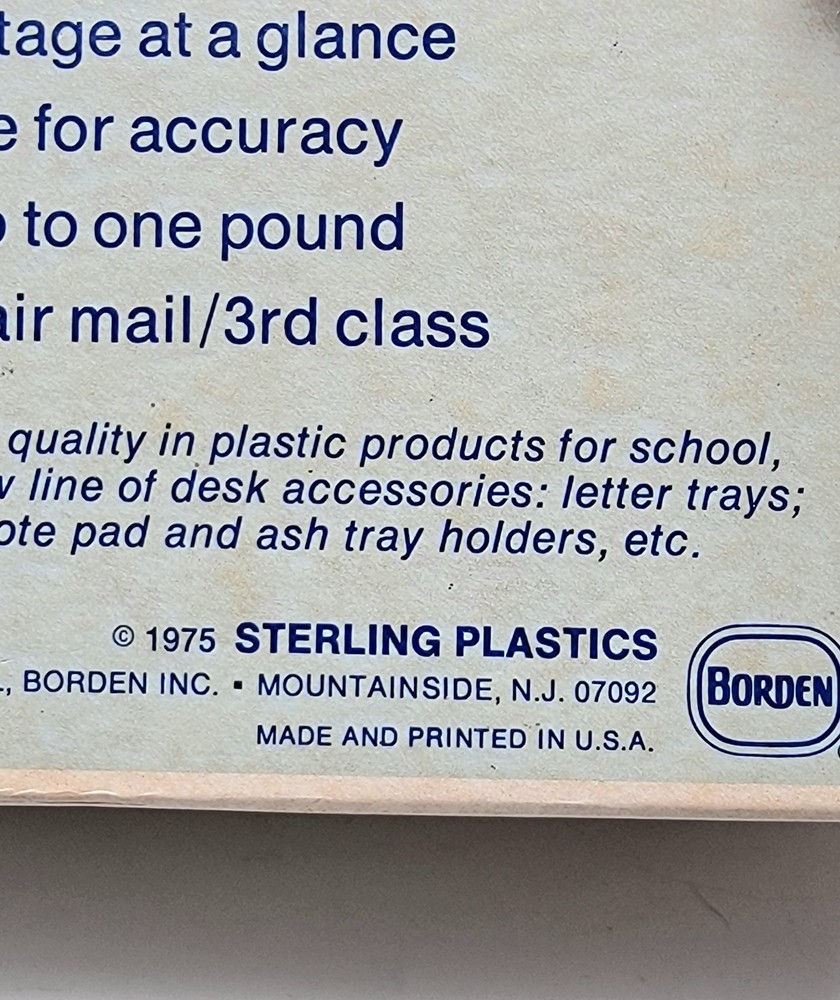 Vintage Postal Scale Adjustable 1st Class/Air Mail/3rd Class 1975