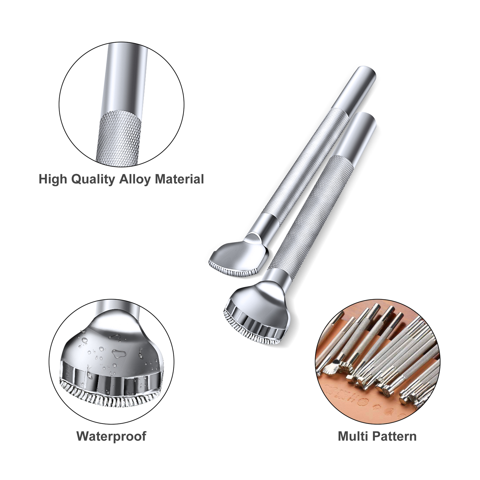 20x Leather Stamping Tools, Saddle Making Stamp Punch Set, for Craft DIY Working