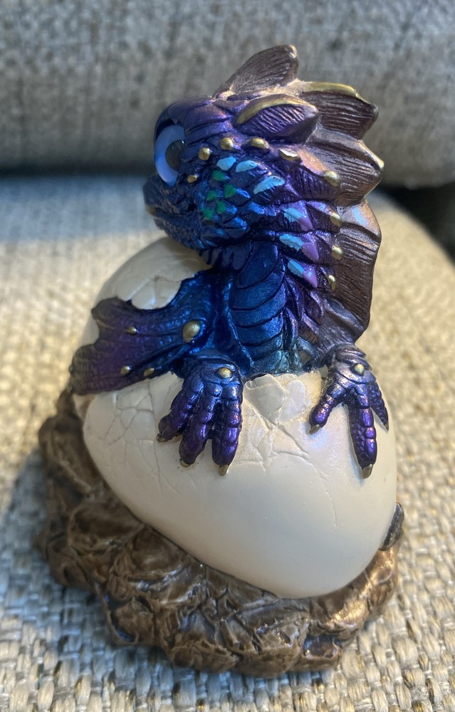 Windstone Editions Peacock Dragon Hatching Egg Signed Pena 1984