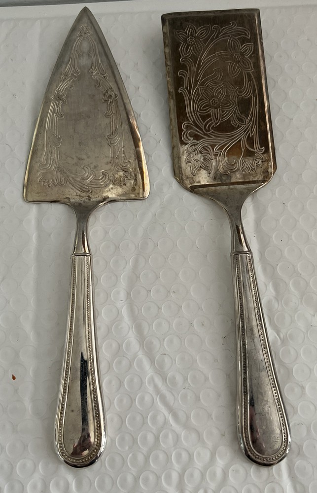 10” Silver Plated Cake knife and spatula