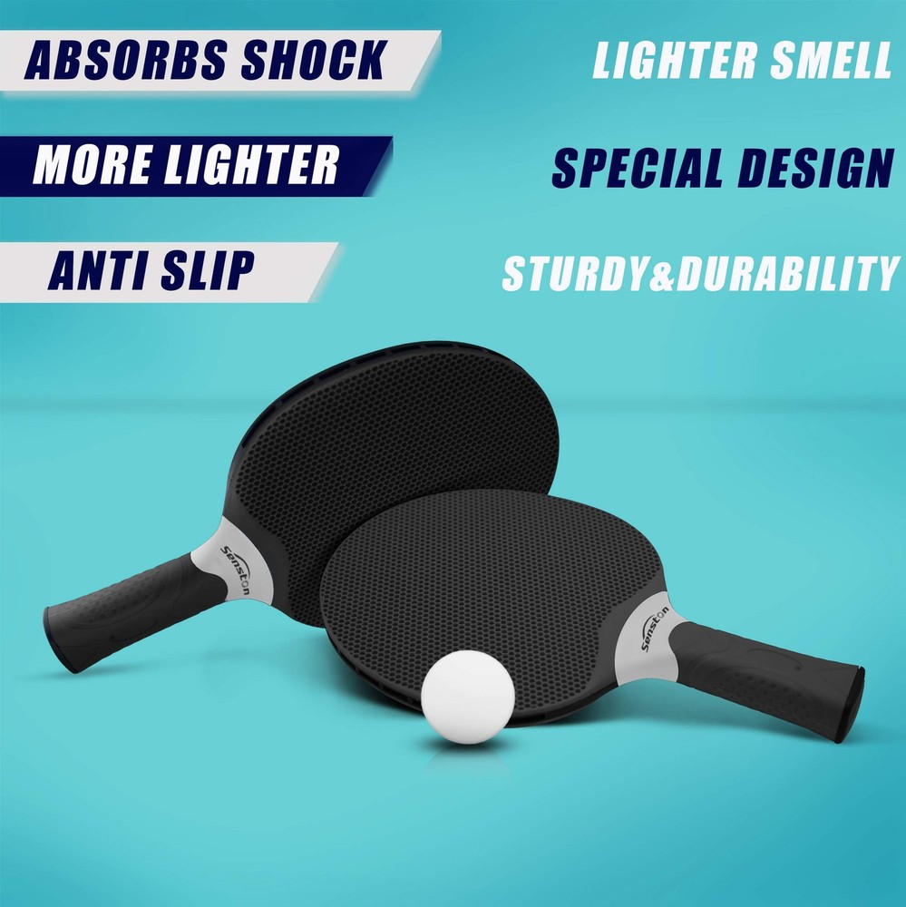 Table Tennis Rackets Set, Professional Table Tennis Racket with 3 Balls, Comp...