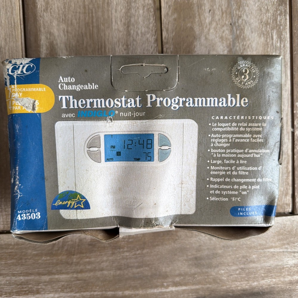 CTC Digital Electronic Thermostat Model 43503 Programmable New. Tattered box