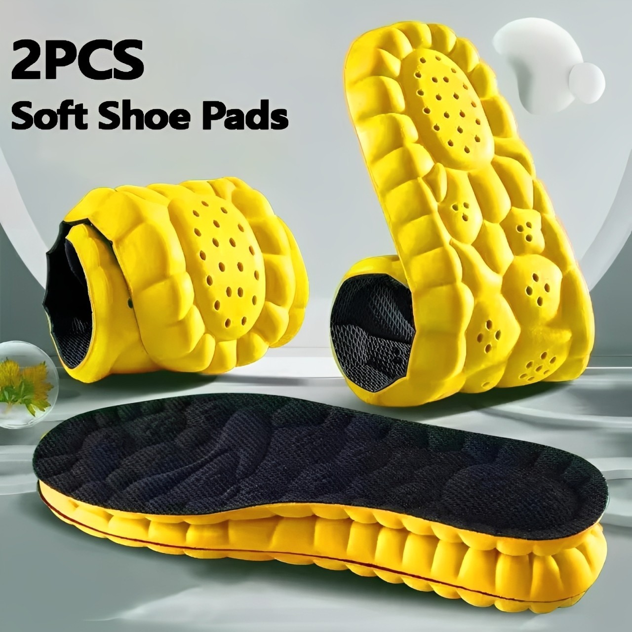 Insoles Orthopedic Supersoft For Sports Shoes 4D Inserts Feet Shock Absorption