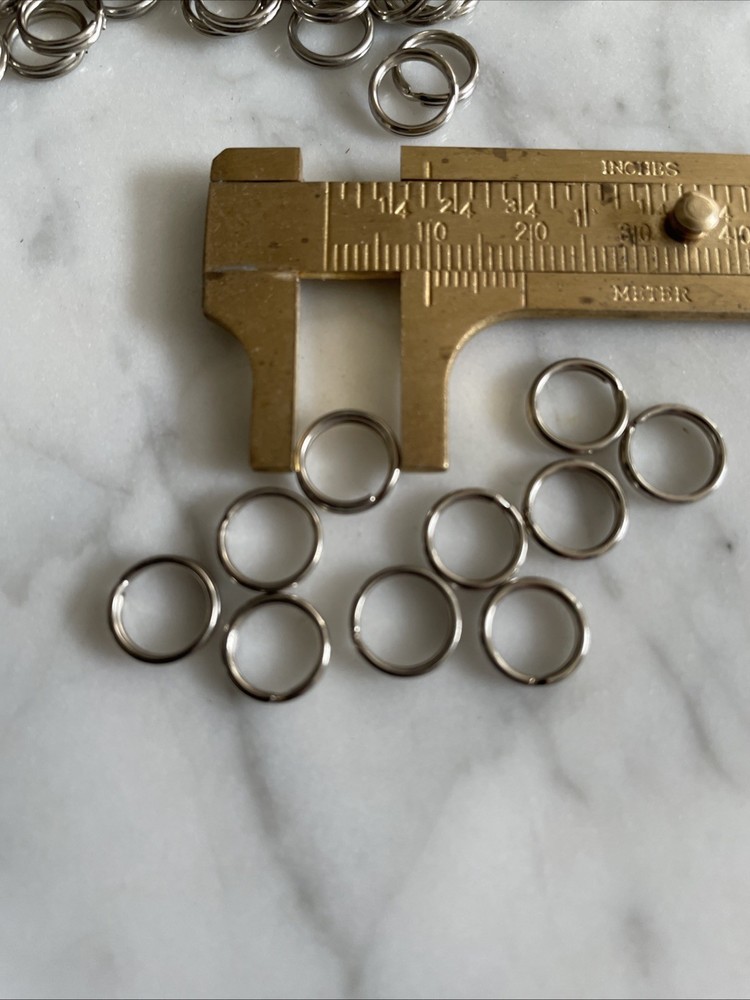 100 VTG Silver Tone 10mm Split Rings