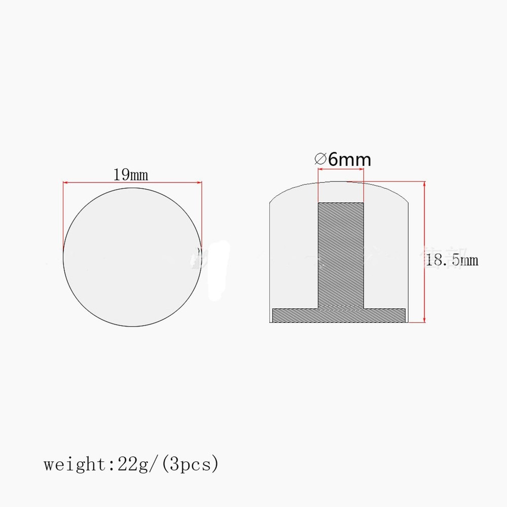 3Pack Electric Guitar Volume Tone Control Knobs Dome Metal Potentiometer Caps