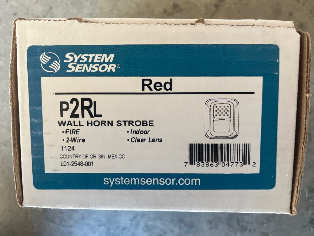 System Sensor P2RL Wall Horn Strobe Red
