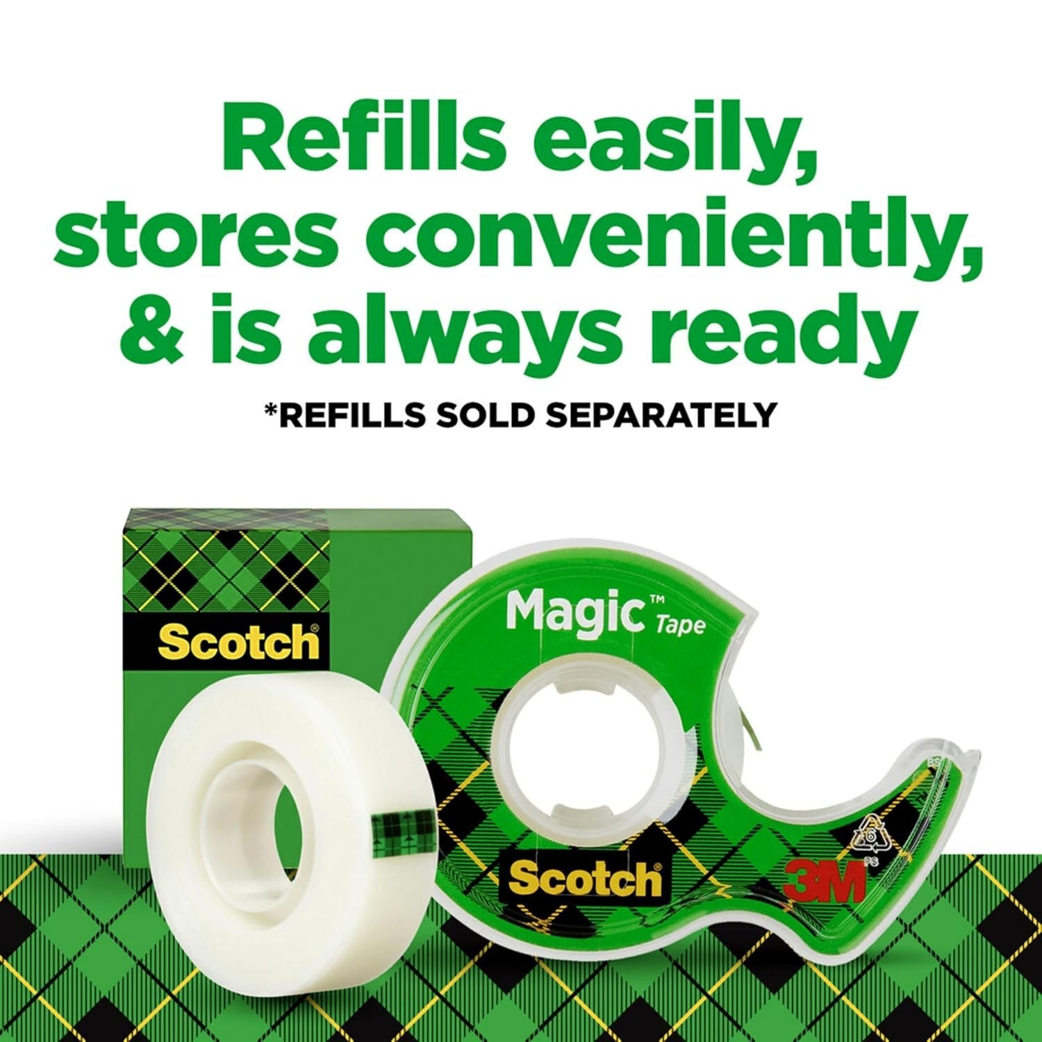 Scotch Magic Tape, 3 Dispensered Rolls, Numerous Applications 3/4 x 300 Inches