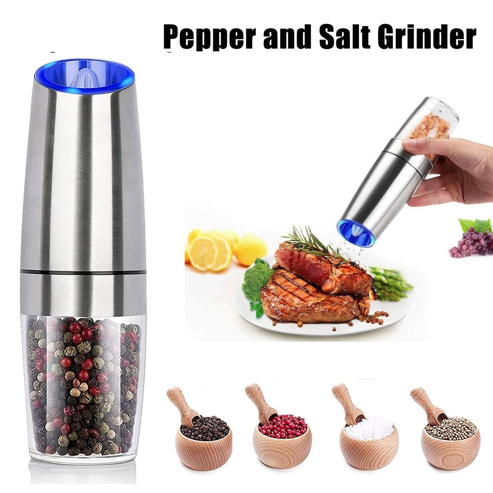 Gravity Electric Salt Pepper Grinder Adjustable Shakers Automatic Stainless USA