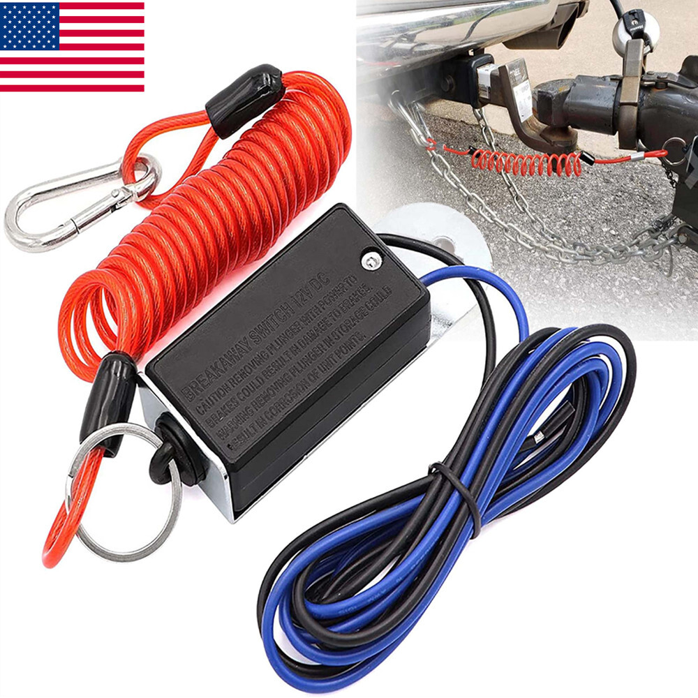 4Ft Trailer Break Control kit Trailer Breakaway Switch Electric Brake Switch Red